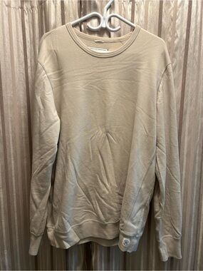 Reigning Champ Men's Beige Crewneck Sweatshirt, Size XL